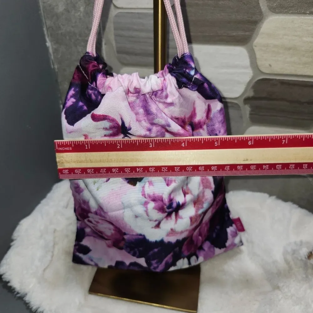 3/$25 - 2 - Ipsy Floral and Gold Cosmetic Draw String Bags